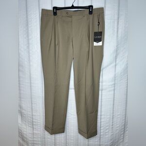 NEW Lauren Ralph Lauren Mens 38x29 Beige Ultraflex Performance Wool Dress Pants